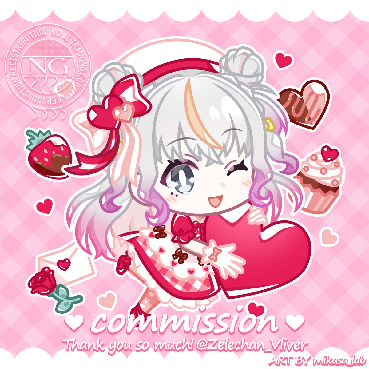mikasa_lab's tweet photo. 💗実績公開！💗
バレンタイン量産イラストのご依頼ありがとうございます！🎁✨
ゼレちゃん🍬💎様（@Zelechan_Vliver）
#量産イラスト #VGenComm https://t.co/83t9LcGbG7