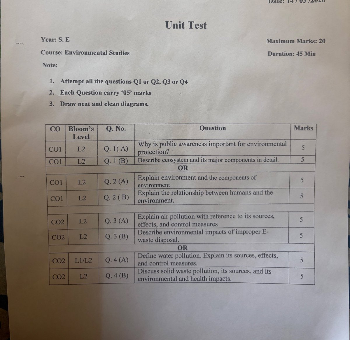 4th semester of engineering and the EVS exam still feels like answering a 2nd grade paper 🥲