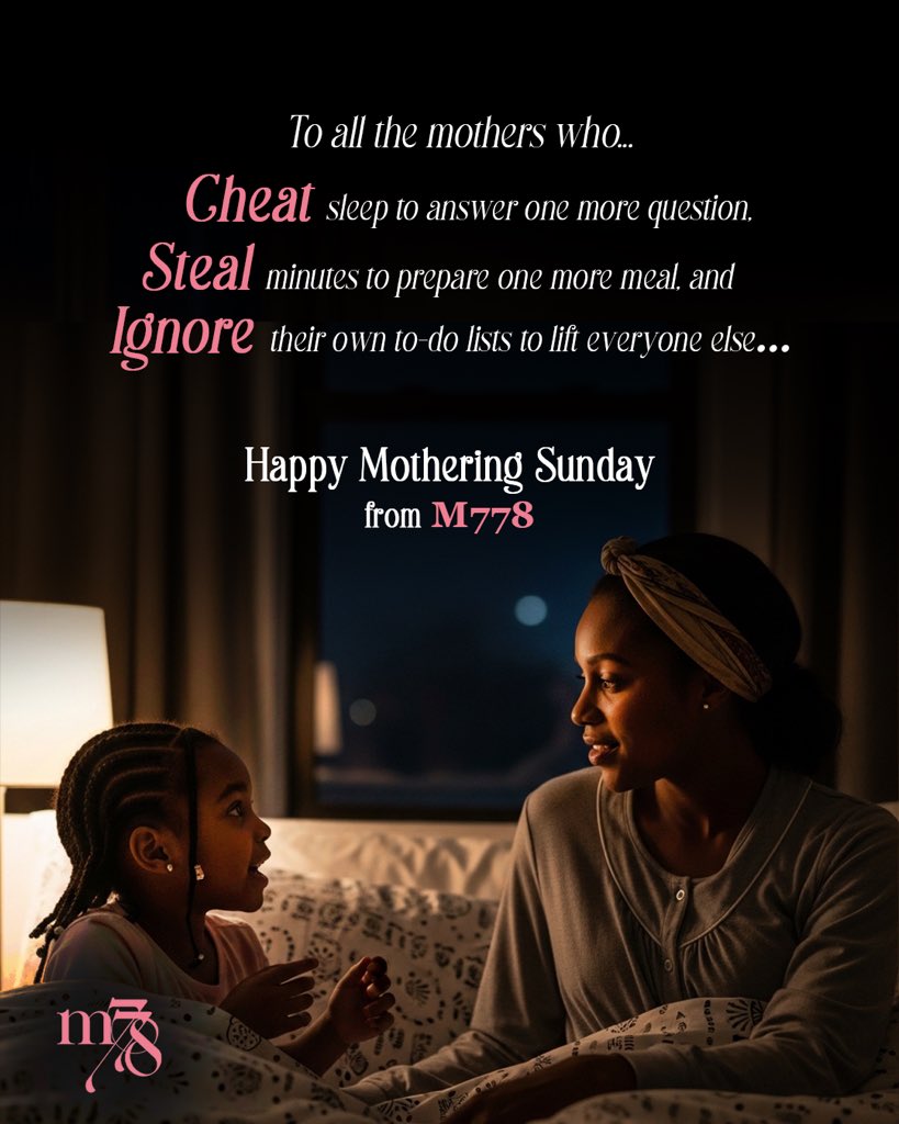 MSeven7Eight's tweet photo. Every minute she gives, every night she stays up, every list she sets aside,  it all ripples far beyond the moment.
 
Happy Mothering Sunday from M778.

#M778 #M778NG #mothersday #mothersdaygift #motheringsunday https://t.co/REYxK9uPMw