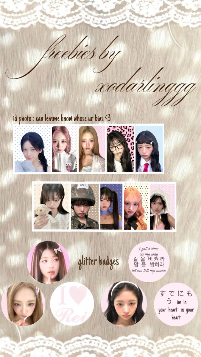 xodarlinggg's tweet photo. 𝓲𝓿𝓮 𝓯𝓻𝓮𝓮𝓫𝓲𝓮𝓼 🪽

- id photo (can lemme know whose your bias)
- glitter badge for rei &amp; wony bias (random)

like and rt <3
open for trade ✨ 

#SHOW_WHAT_I_AM_IN_KL #IVEinKL #IVEinMY #SHOW_WHAT_I_AM https://t.co/qPVN6OumeZ