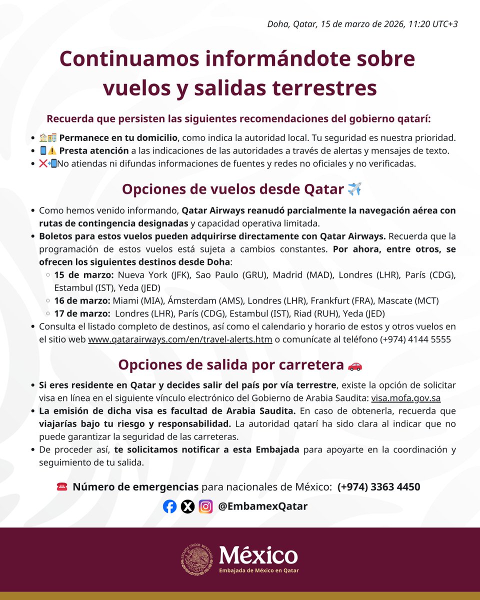 Embajada de México en Qatar tweet media