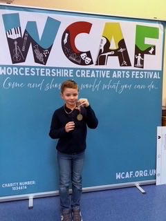 More medal success with Elliott, who won a gold medal in his category (year 3 &amp; 4 acting). Huge congratulations to him! <a href="/winterfoldhs/">Winterfold School</a>