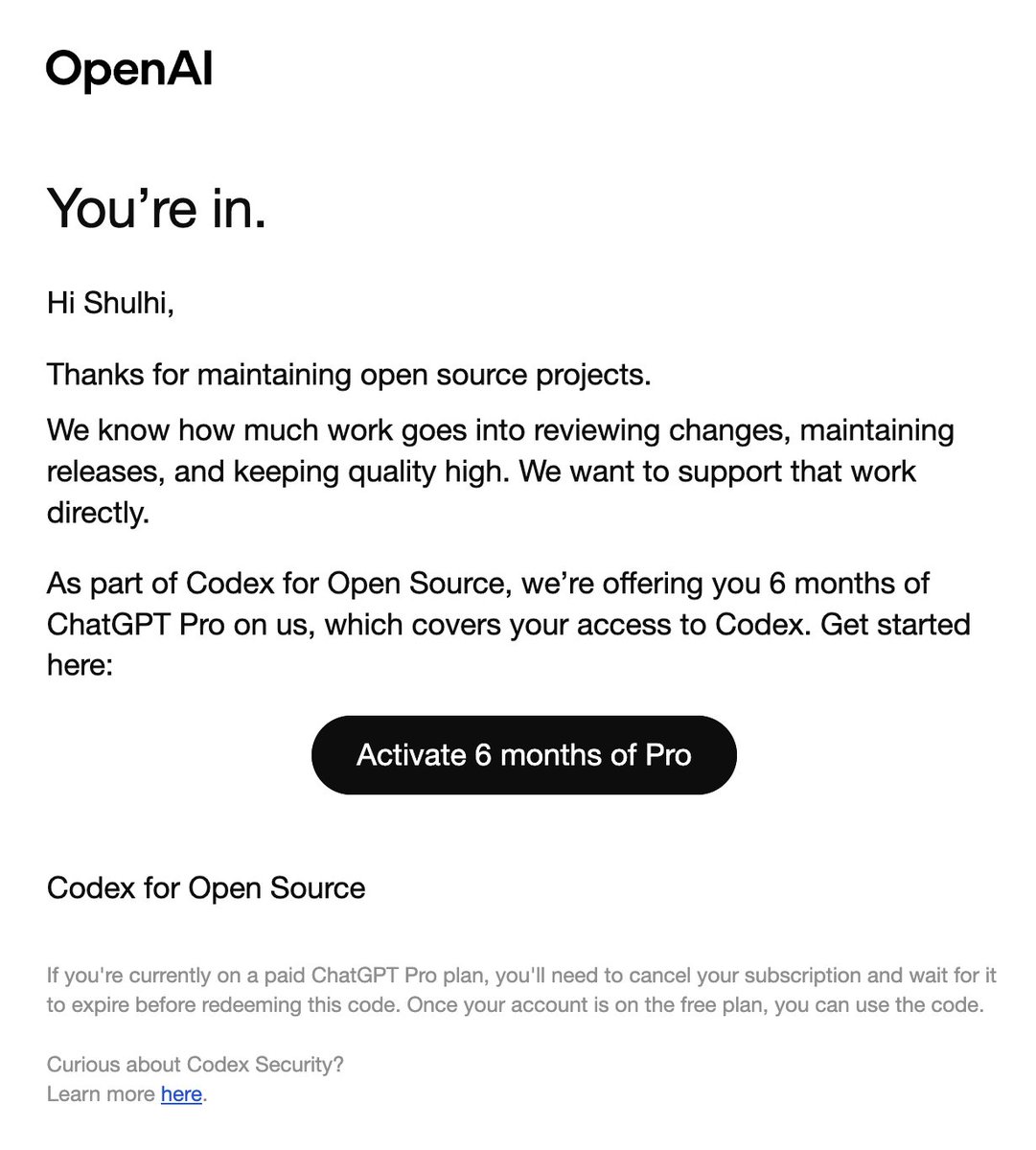 Thanks <a href="/OpenAI/">OpenAI</a>