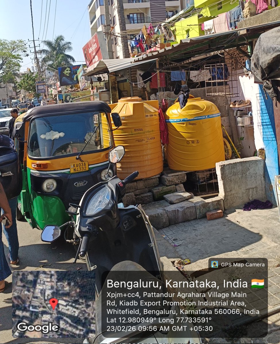 fix_blr's tweet photo. @wftrps @CPBlr @Jointcptraffic @DCPTrEastBCP @acpwfieldtrf @BlrCityPolice @blrcitytraffic @wftrps Your Help is required to help School children who are struggling without Safe Footpath &amp; Road due to use of Public Road &amp; Footpath for Personal use throwing others at Risk.  Unless strict action from officials cannot get back footpath for Children at Pattanduragrahara wft https://t.co/IvKYf1AXZd