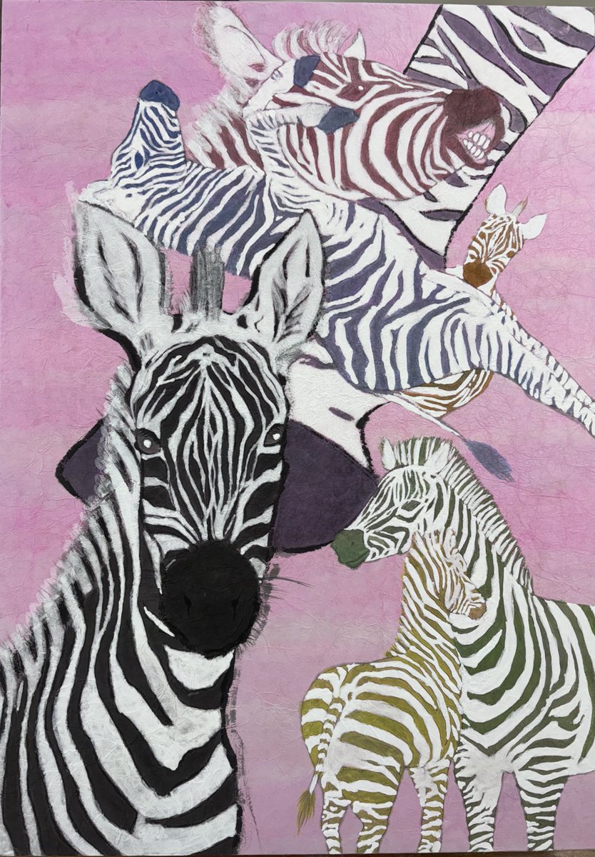 Nogio919's tweet photo. #アナログ画  #水彩画
ちょっとずつでも進化🦓🦓🦓
先週は教室に行こうとして家を出たけど、結局お散歩して家に帰ってしまった。先生にその事を話したら｢舐めてますね☺️｣と。笑
春だからね～🌸 https://t.co/yryriNg6hi