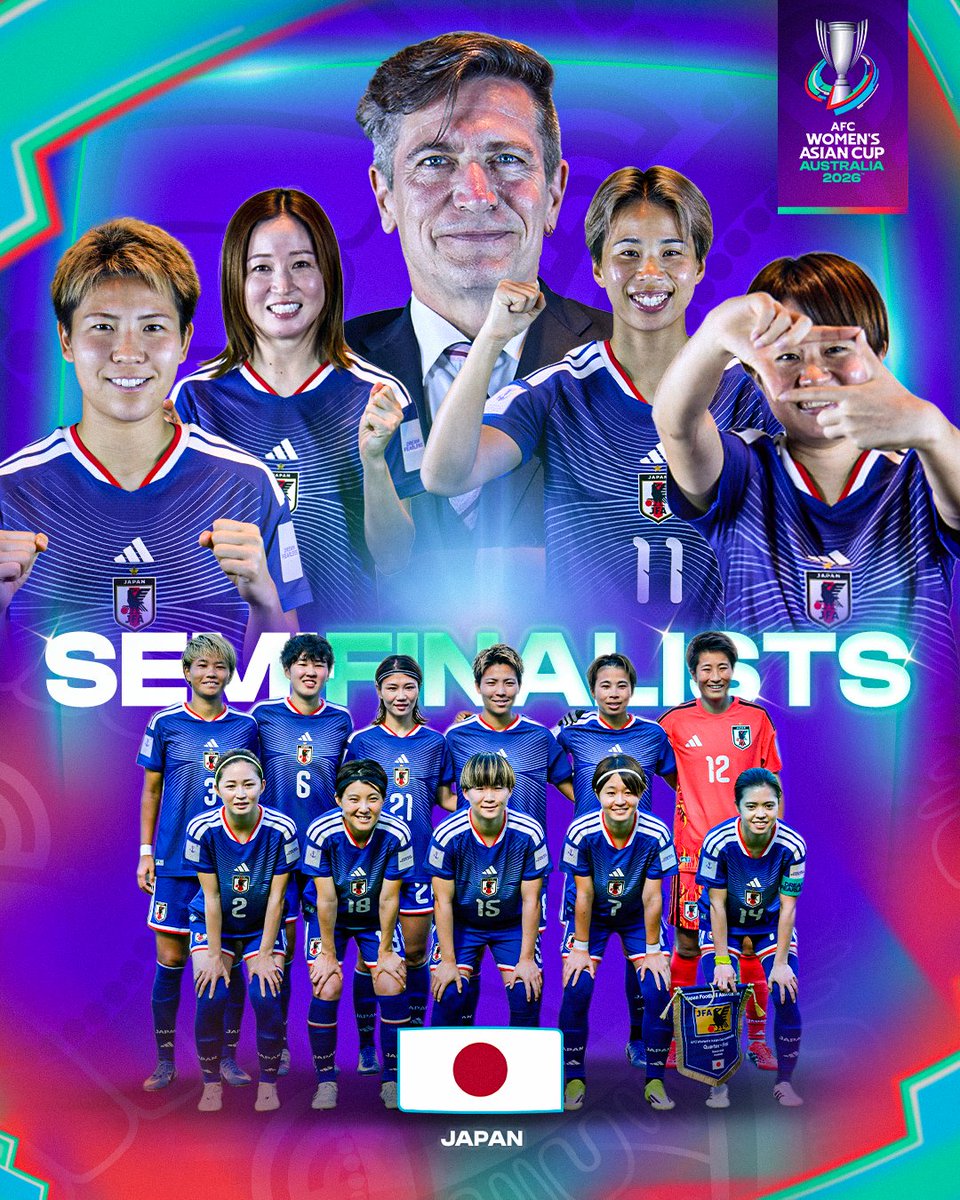 afcasiancup's tweet photo. ✨ 𝐒𝐄𝐌𝐈-𝐅𝐈𝐍𝐀𝐋𝐈𝐒𝐓𝐒 ✨

𝙎𝙪𝙗𝙡𝙞𝙢𝙚. 𝙎𝙪𝙢𝙥𝙩𝙪𝙤𝙪𝙨. 𝙏𝙝𝙧𝙞𝙡𝙡𝙞𝙣𝙜. 𝘿𝙤𝙢𝙞𝙣𝙖𝙣𝙩. 

We are running out of words to describe 🇯🇵 Nadeshiko at #WAC2026! https://t.co/o8K99BkGPx