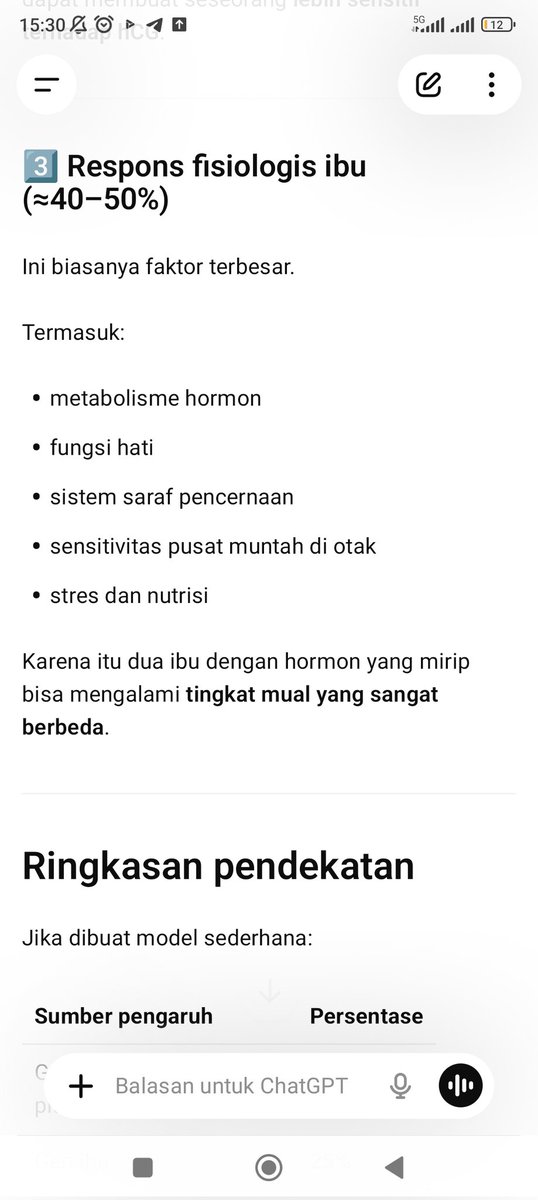 <a href="/tanyakanrl/">Tanyarl 💚</a> Sebenernya hormon itu kan di pengaruh dari plasenta, dan memang genetik ayah ada kontribusi, sama hal nya juga dengan genetik ibu. Namun, respon tubuh ibu, itu juga paling besar memengaruhi morning sickness dan berbagai efek hormonalnya