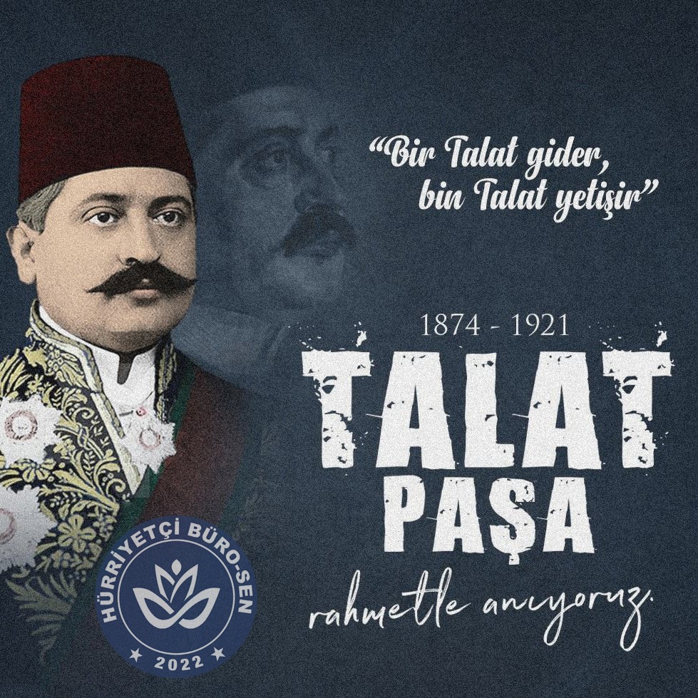 Osmanlı Devleti'nin son döneminde devlet yönetiminde önemli sorumluluklar üstlenmiş, vatanı ve milleti için mücadele etmiş devlet adamı Talat Paşa’yı vefatının yıl dönümünde saygı ve rahmetle anıyoruz.
Tarihin zorlu dönemlerinde ülkesinin geleceği için sorumluluk alan Talat