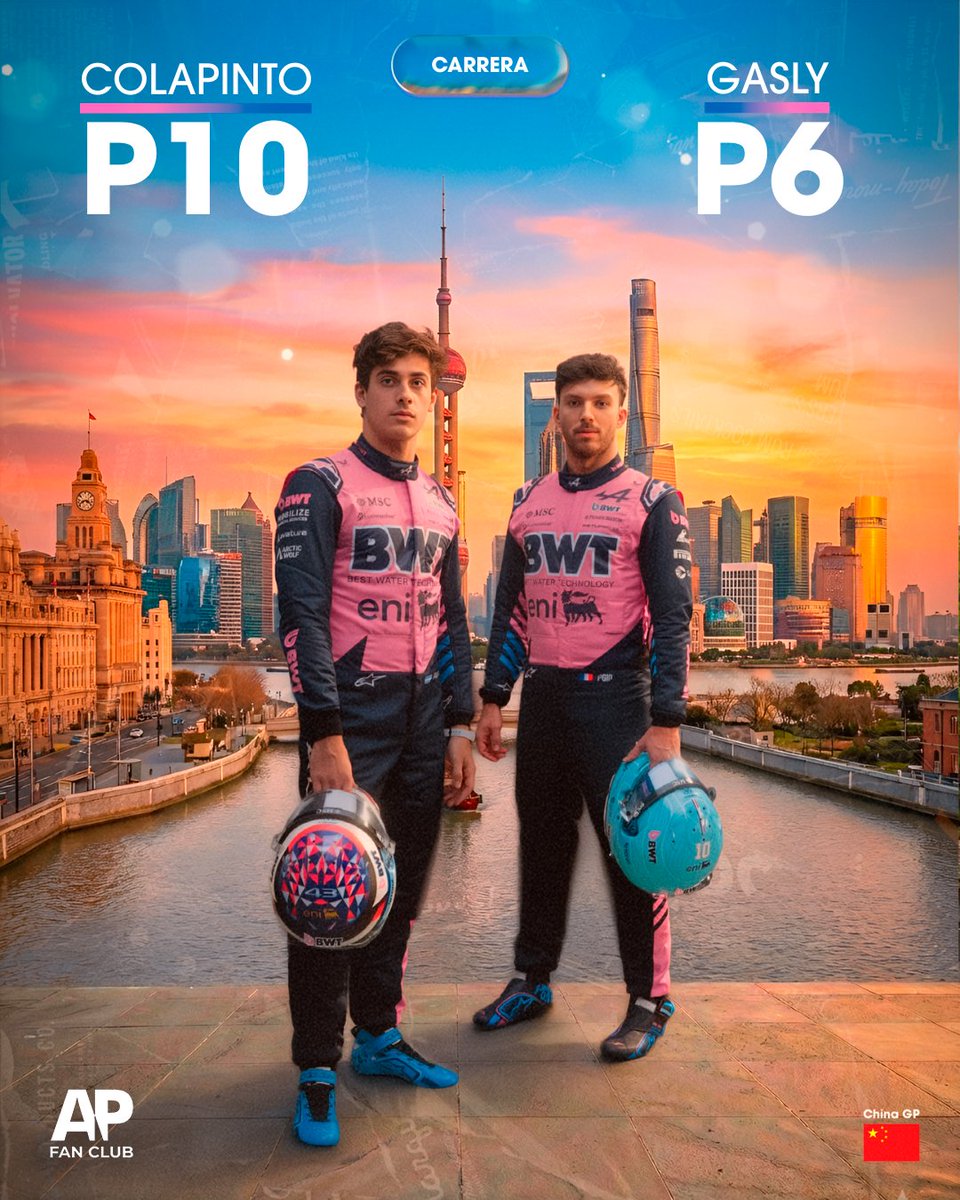 alpineclub_esp's tweet photo. 🏁 ¡FIN DE LA CARRERA EN CHINA!   

ALPINE SUMAR PUNTOS CON SUS DOS COCHES. 9 PUNTOS !  ✅

FANTÁSTICA CARRERA DE LOS DOS PILOTOS 👏 https://t.co/VJ6VkuJkod