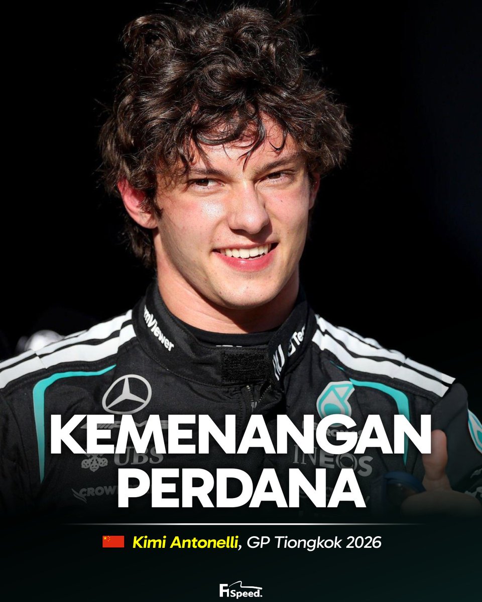 Kimi Antonelli sukses raih kemenangan perdananya di F1 pada gelaran GP Tiongkok dan jadi pembalap termuda kedua yang sukses raih kemenangan di F1.

19 tahun 203 hari.