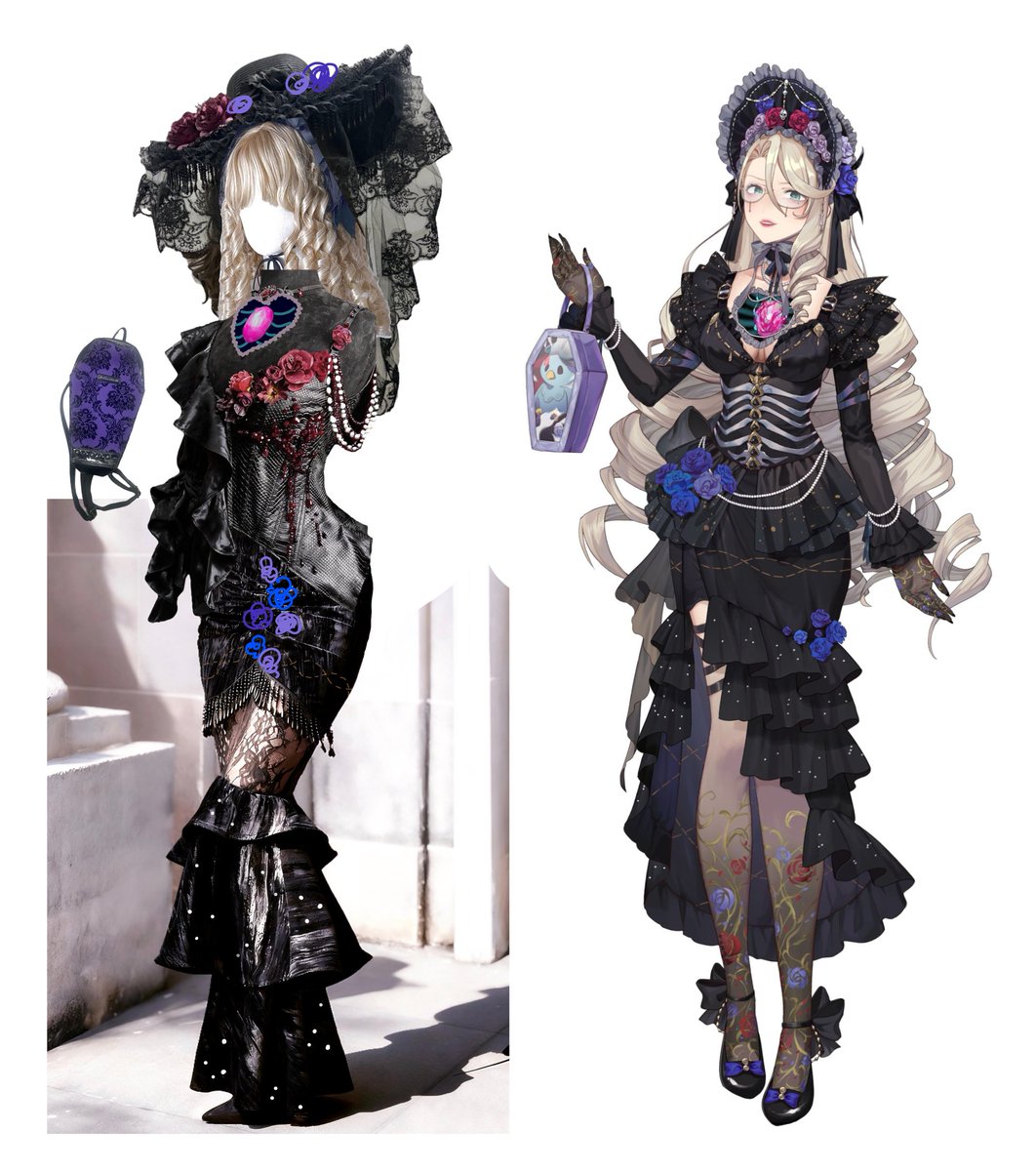 CygnusSonolumen's tweet image. So like theoretically,
what if I roll up to the next function
posing as a young Victorian / Gothic
Lolita who widowed twelve husbands

#photobash #coord