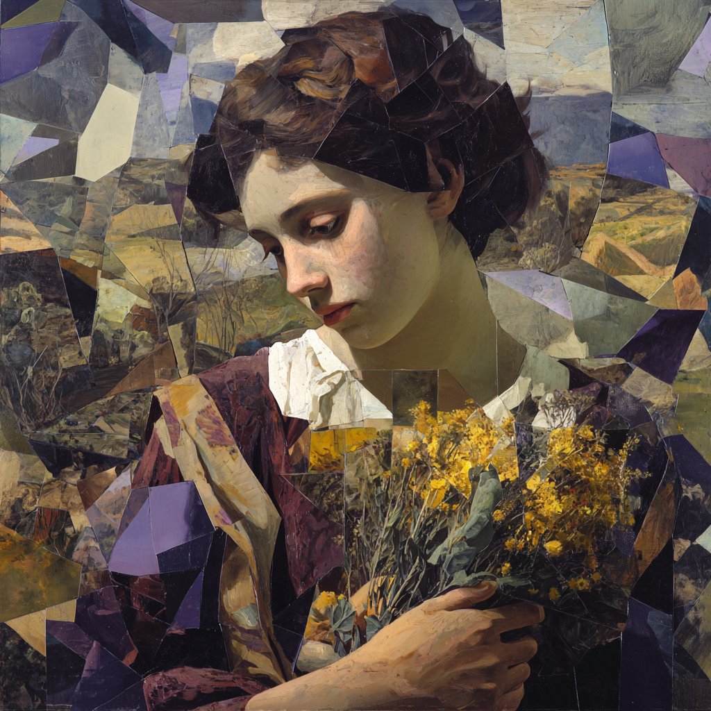 FOulhiou's tweet photo. #Promptshare
🖊️geometric shapes, traversing another world (prompt in ALT)
. a young Japanese girl with a smily face
. an elderly samurai with a full of wisdom face
. a fierce pirate with a scary face
. a young girl holding a bouquet with a sad face
Share yours with #cp63 https://t.co/YMgasYNFBZ