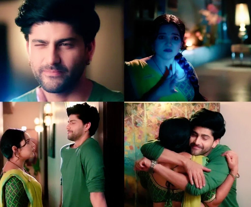 whattaagirll2's tweet image. The way he signalled her with the phn flashlight , making cute faces to talk to her 🤭😂 &amp;amp; the sec she came out, he wrapped her in his arms so tightly as if he never wanted to let go ... For him, She’s his sukoon .. 🥺❤️ 
#Vasudha #Devaansh #Vasudev
