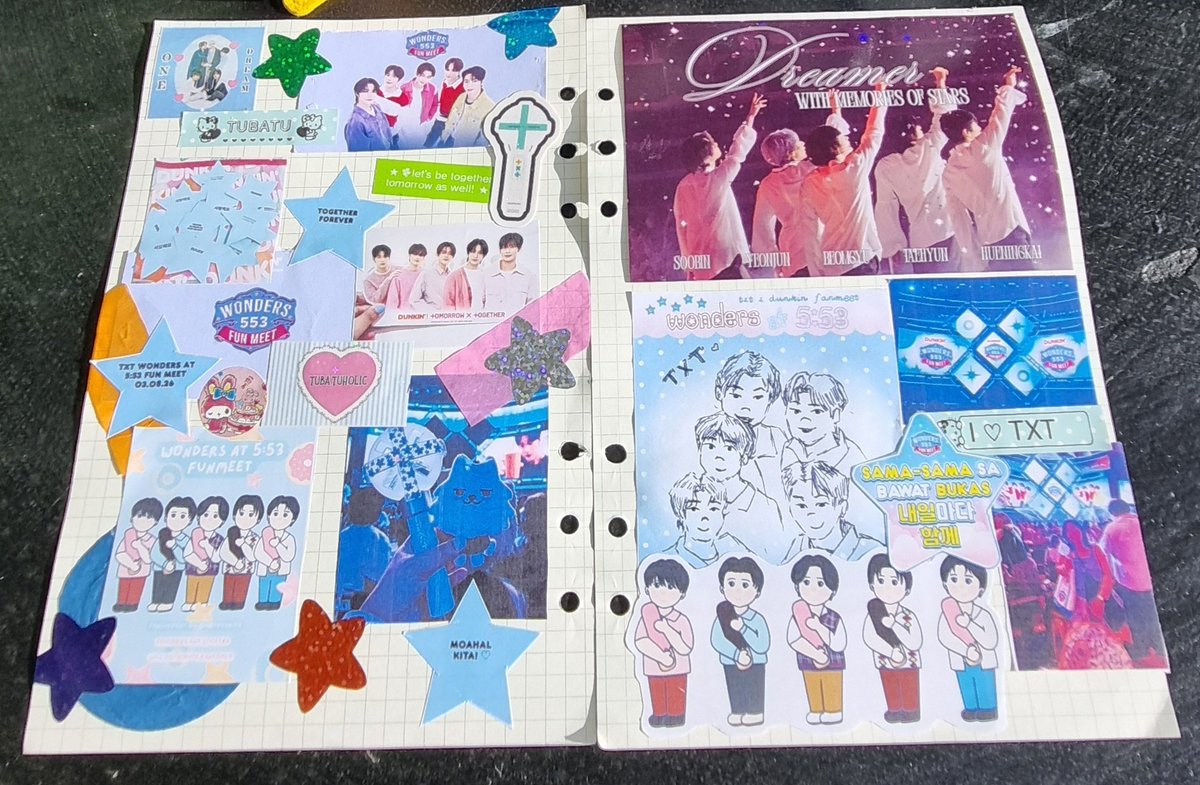tubasjinminkii's tweet photo. My MOA diary pages from yesterday's journal sesh with @wariarchive 🩵 also my first time joining a journal event 🤩 can't wait for the next 🫶 https://t.co/YDdD9Zzmqv
