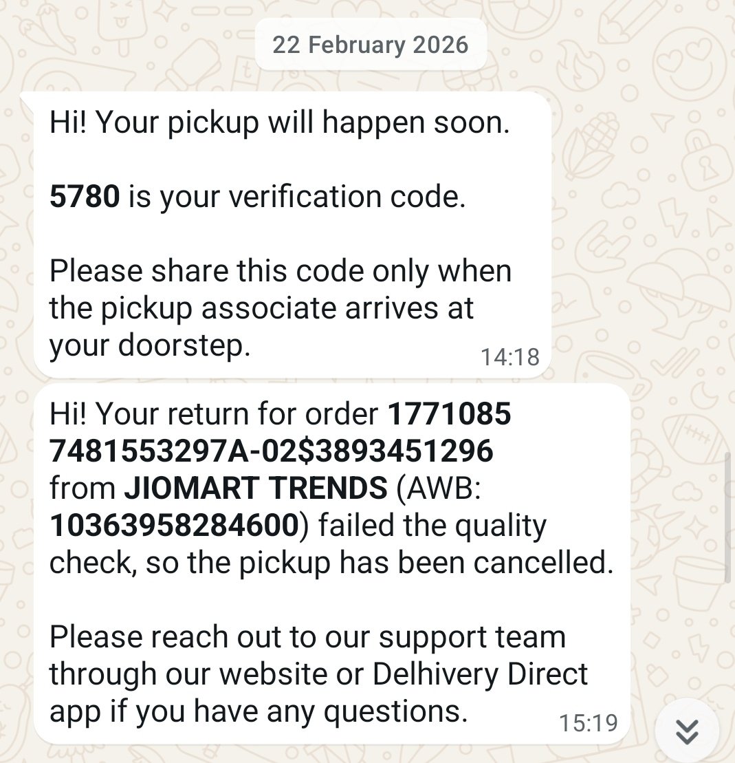 MumbaiGuy2022's tweet image. Please check order details! #delhivery #jiomart #poorcustomerservice