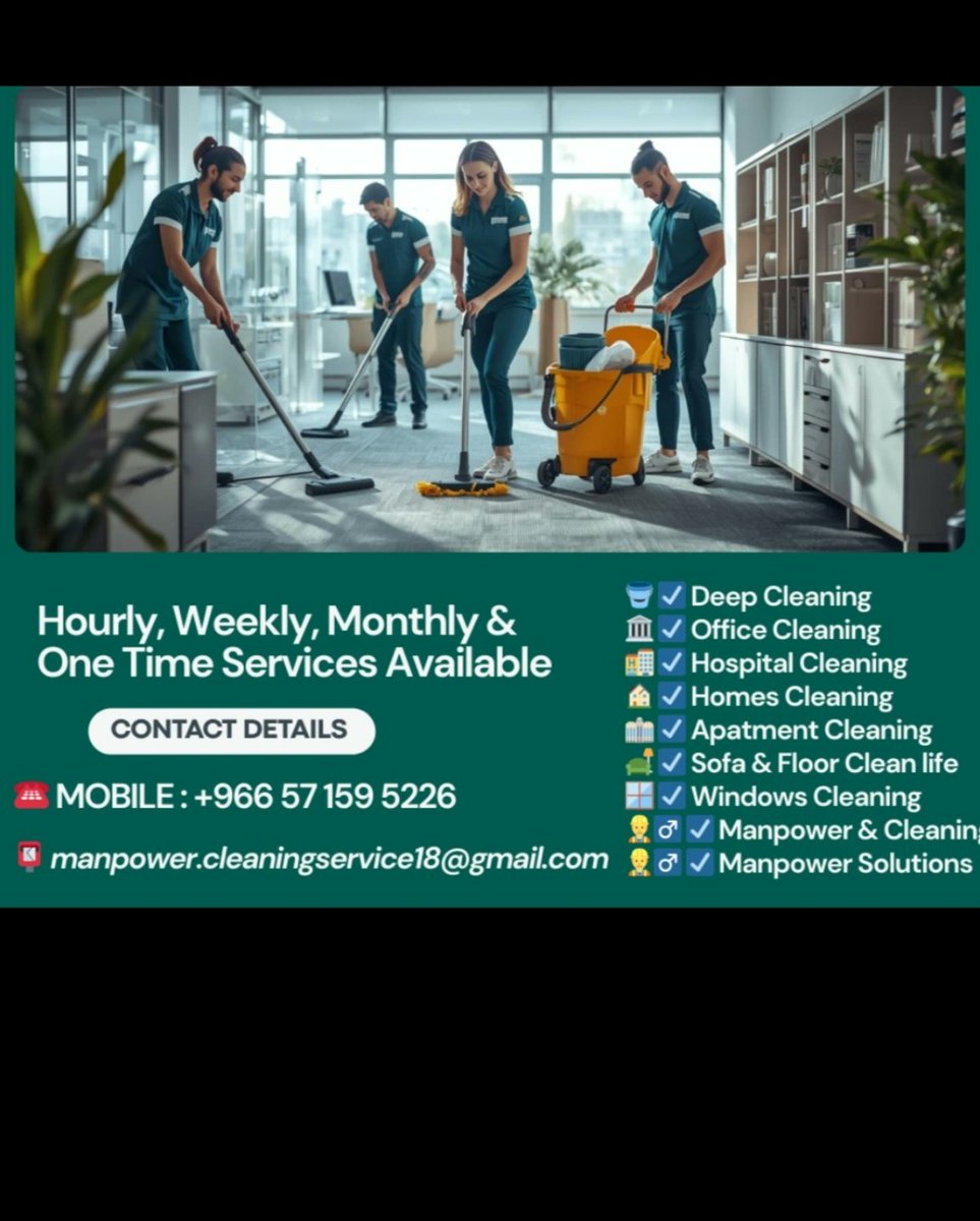 Manpower2218's tweet image. Manpower &amp;amp; Cleaning Services Solutions
#RiyadhCleaning
#DeepCleaningService #FloorCleaningExperts #ManpowerSolutions #SaudiCleaning #ProfessionalCleaning #RiyadhHomes #OfficeCleaningRiyadh #CleaningWithCare