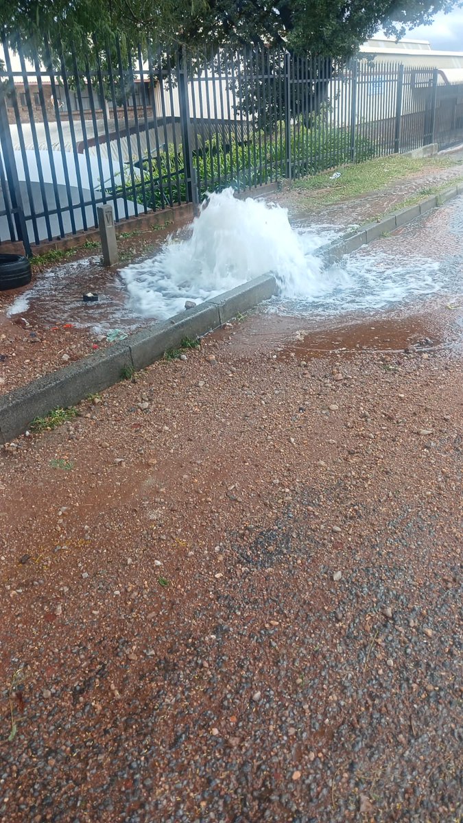 NellaVar's tweet photo. @JHBWater Good day there is a severe water burst on the corner of Langwa and Hammer Streetin Strijdom Park. Could possibly be a hydrant but unsure. Please assist urgently JWAPP-40102729 https://t.co/XQ8TIgzRoA