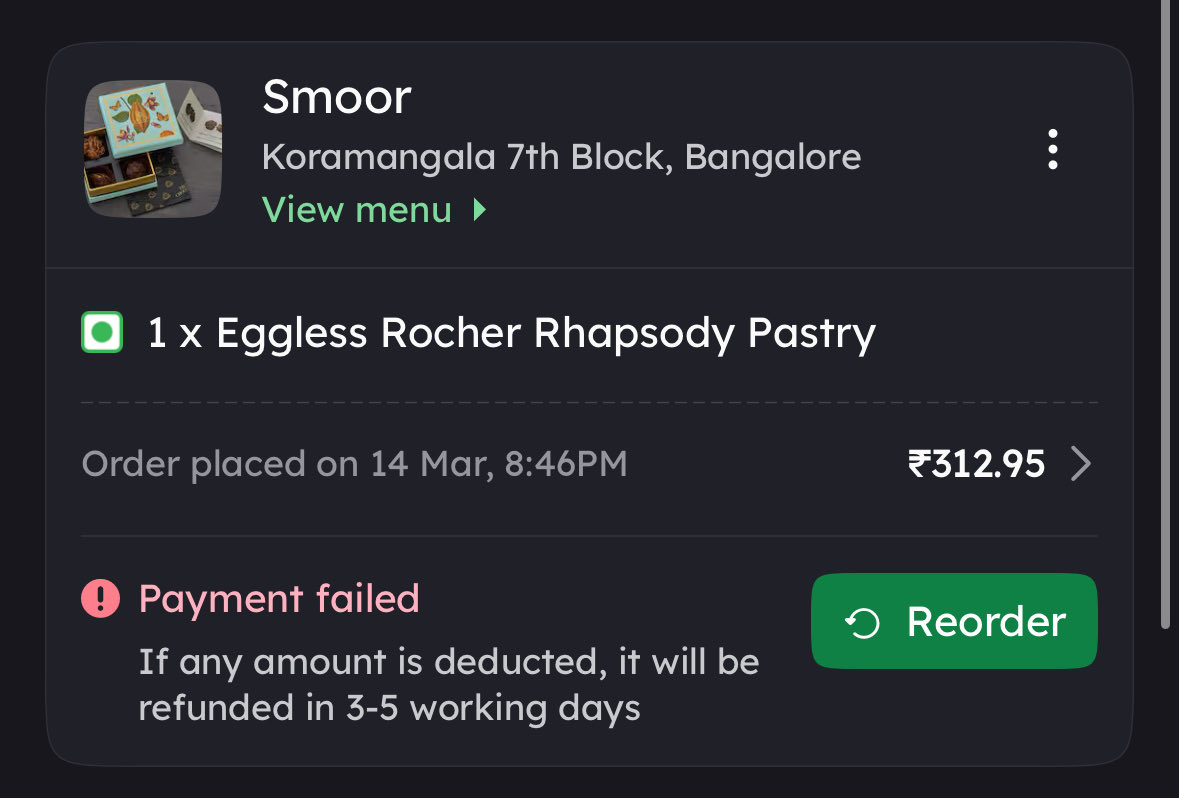 Insha302's tweet photo. My order was cancelled and the money was deducted, first it was showing 3-5 days and now 7-8 days.. ! Why will i wait for so long to get my refund back???? I need instant resolution on this @zomatocare @zomato https://t.co/bMP4yoKITU