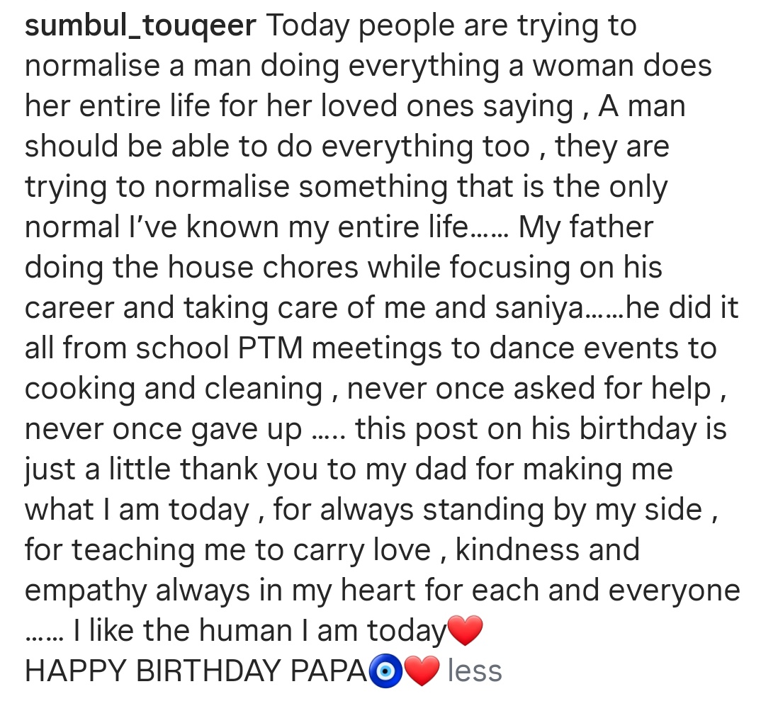 SoniShefali9's tweet photo. Happy birthday @papatouqeer ... 🎉🥳🎂✨️
U r done everything for better future for ur daughters...
Sumbul u writes parfect caption💖✨️💖
#SumbulTouqeerKhan https://t.co/1trQ7rSj9B