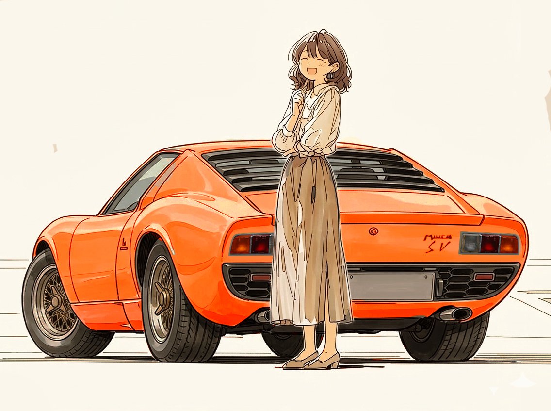 「Lamborghini Miura SV」|黒猫さん🐈‍⬛のイラスト