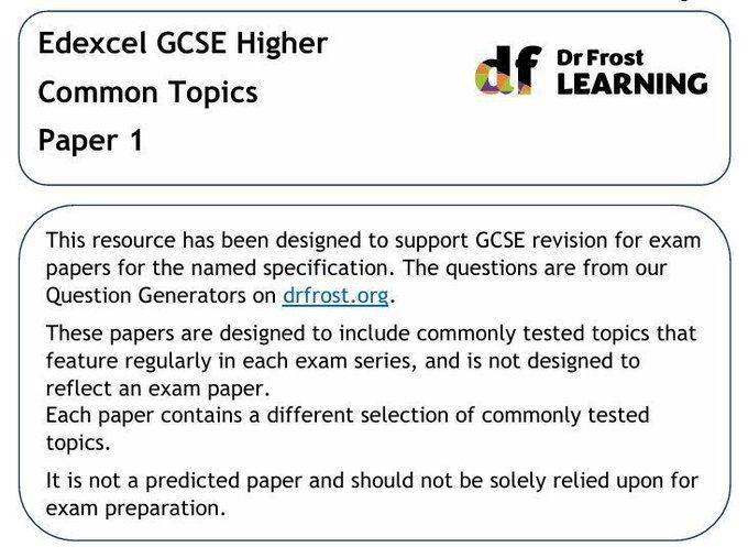 Dr Frost Resource Team tweet media