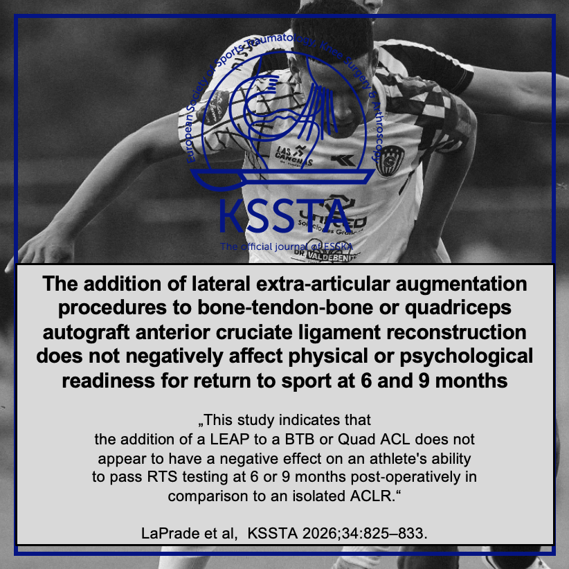 Knee Surgery, Sports Traumatology, Arthroscopy tweet media