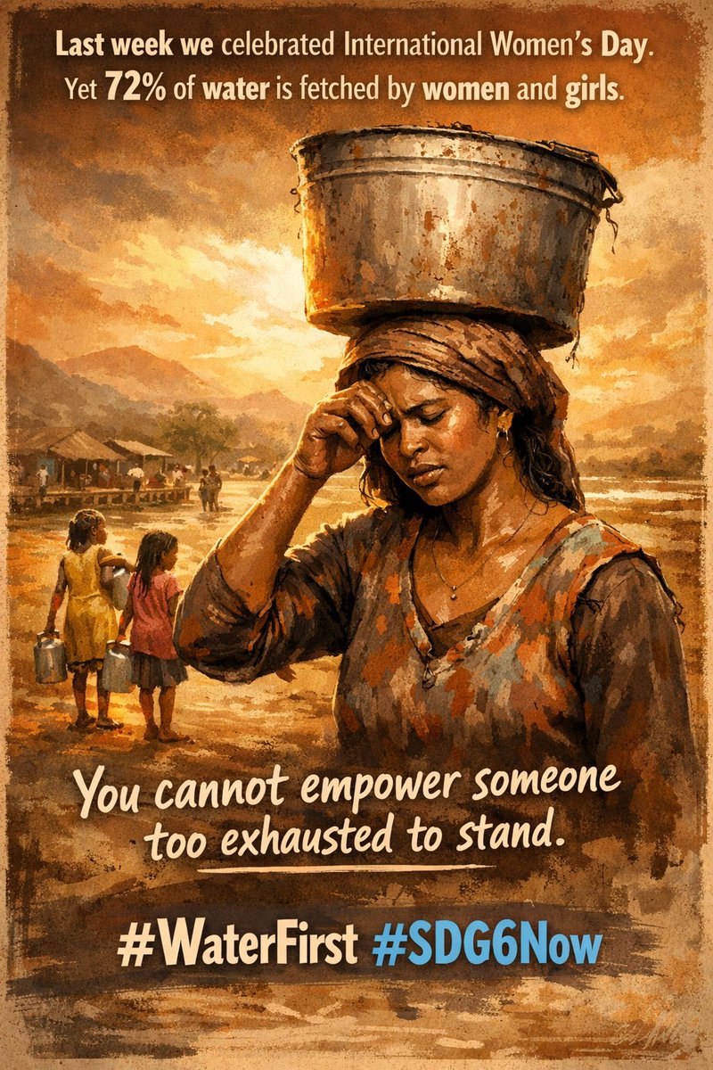 valeria_bridget's tweet photo. Water is not a privilege. It is a basic right.
No woman or girl should spend hours searching for what should flow freely in every home.
Accessible, safe water for all cannot wait.
#WaterFirst #SDG6Now @KenyaBreweries @UN_Water @UNICEFwater @MOWSI_KE @NairobiWater @AquamistKenya https://t.co/aC6r1PNcIP