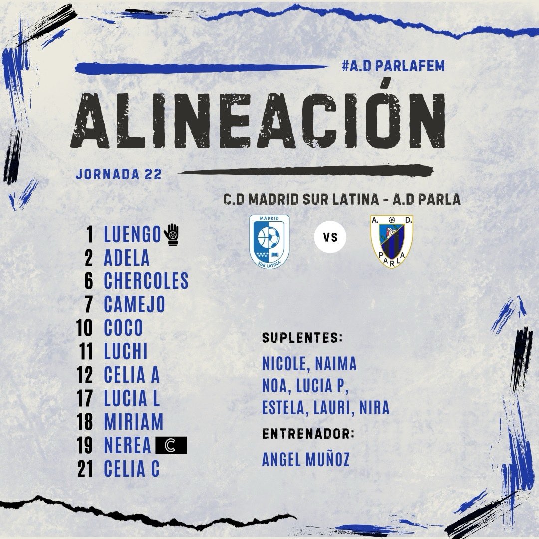 adparlafem's tweet photo. Este es el once elegido para el partido frente al @madridsurlatina!

#MadridSurLatinaParlaFem https://t.co/PS98le6eM8