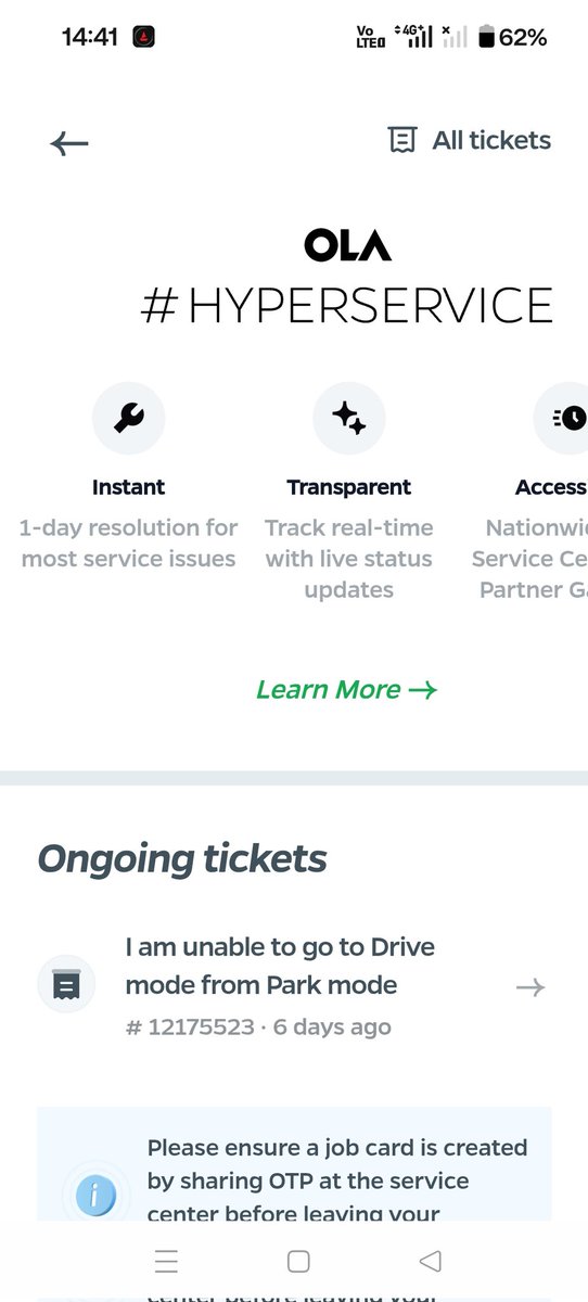 devsimply's tweet photo. @OlaElectric @bhash my ola scooter is stationary since 7 days, ticket raised 6 days ago. No one is listening. https://t.co/r655gJUGPk
