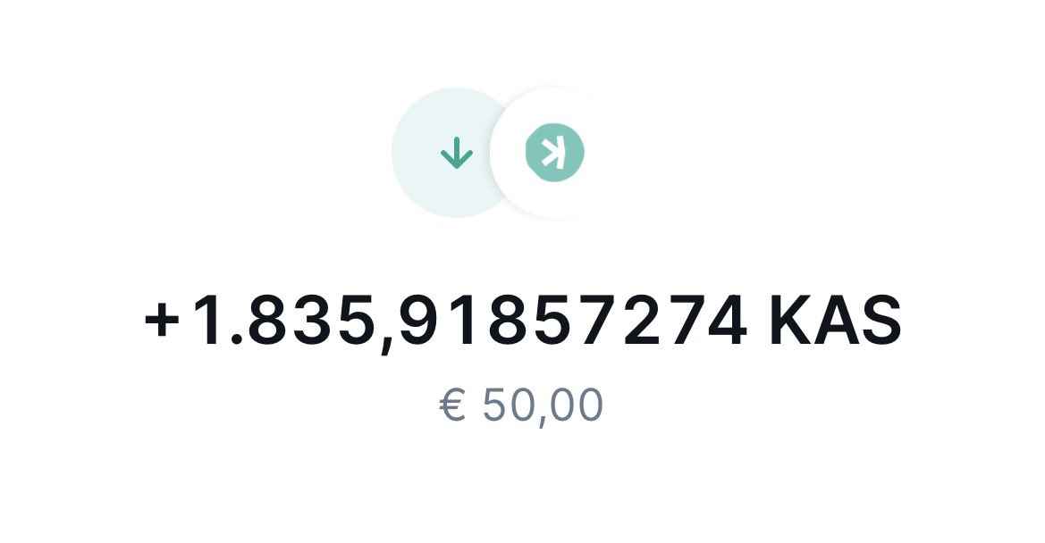 💚Day 10 of buying $KAS daily💚

Bought : $50 of $KAS

Total stack : 6,307 $KAS
