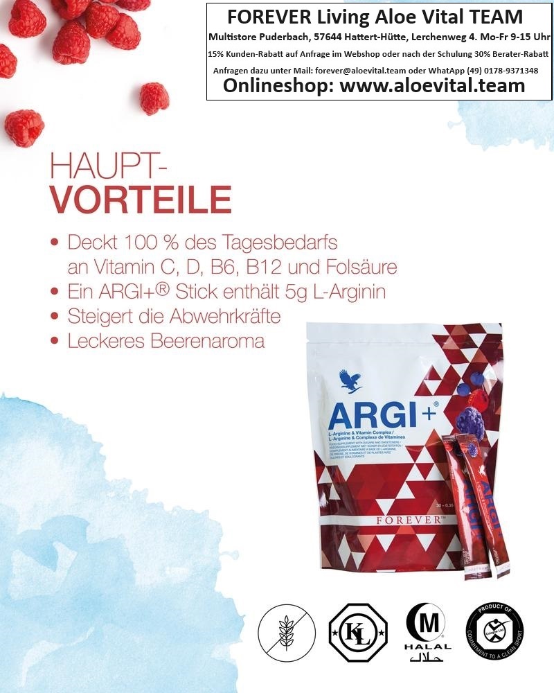 BPuderbach's tweet photo. Forever ARGI+® Nahrungsergänzungsmittel für Menschen mit erhöhter muskulärer Beanspruchung. L-Arginin, Vitamin C, D, K, B6, B12 und Folsäure. Gibts es im Onlineshop oder im Forever AloeVitalTeam Shop in 57644 Hattert, Lerchenweg 4 Mo-Fr 9-15 Uhr. Fragen beantwortet: 0178-9371348 https://t.co/oCl9dcVQv2