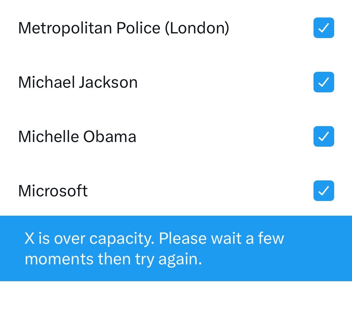 Hi <a href="/X/">X</a> <a href="/grok/">Grok</a> 
Why can't I deselect interests.
What capacity are you over?
