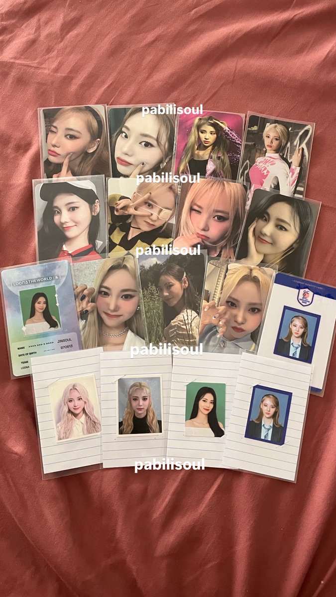 pabilisoul's tweet photo. wts lfb loona artms ph

ic check! would anyone be interested to adopt my entire jinsoul collection? 🥲 solo pc is first press and comes with the album as well. reply/dm if interested :)

t. cheeksoul max and match oec mcdosoul eyepatch &amp; horanghae id pics https://t.co/obTZ2nrZtL