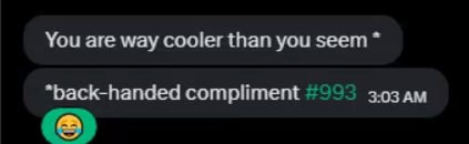 RagingMombie's tweet photo. Backhanded compliments continue to be my favorite https://t.co/wIbmO6nxJa