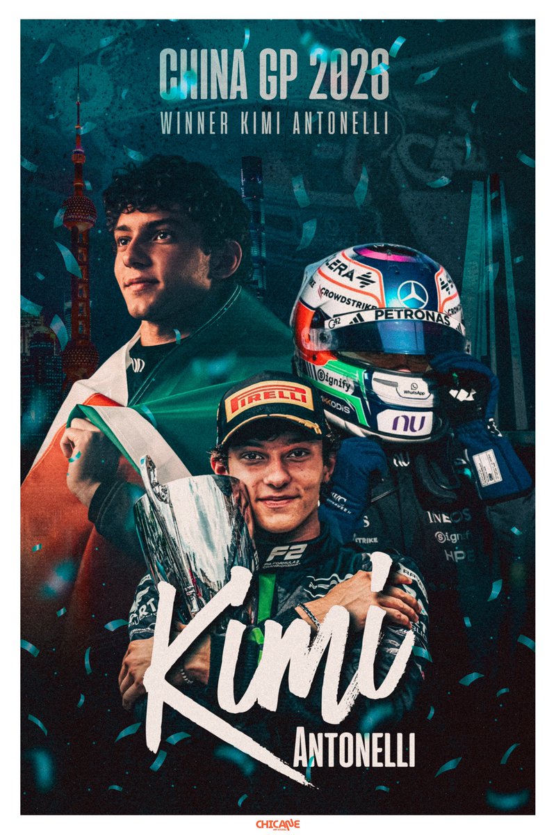 artchicane's tweet photo. 🚨 KIMI ANTONELLI ÇİN GP’Yİ KAZANDI.

Kimi Antonelli, Çin GP’yi kazanarak Formula 1’de yeni bir dönemin kapısını araladı! 🇨🇳🏆

China GP zaferine özel hazırladığımız Kimi Antonelli poster tasarımı şimdi yayında.

🛒 Poster: https://t.co/XJcdK6eteH

#F1 #ChineseGP #KimiAntonelli #MercedesF1 #Formula1 #F1Twitter #F1Fans #Motorsport #F1Art