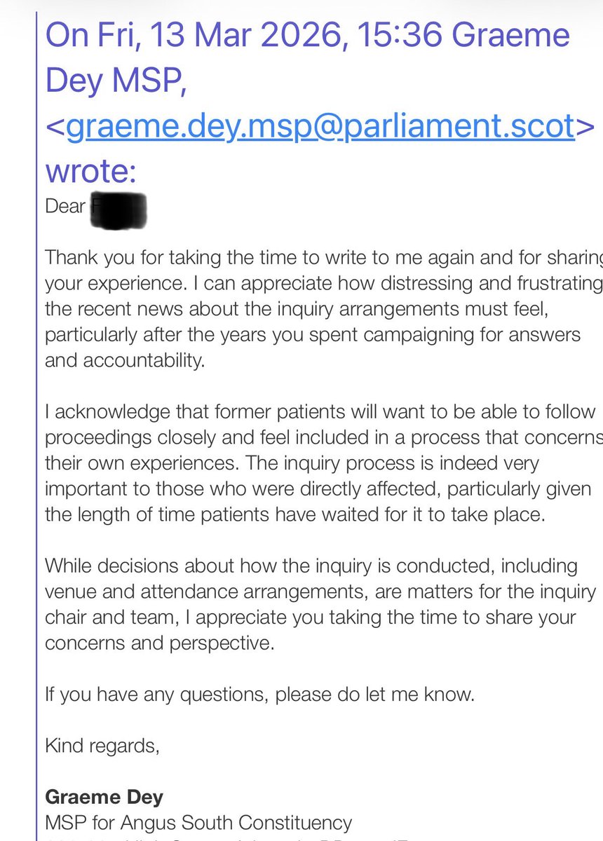 julesmrose's tweet photo. 🔥Three cross-party MSPs wrote to Lord Weir and raised the issue in Parliament.

One MSP says she can’t get involved because she’s not standing again.

Yet one of the MSPs who stepped up isn’t standing again either.

And the other MSP? Well… perhaps it’s just too much like hard work.
#Eljamel
#WeDontMatter