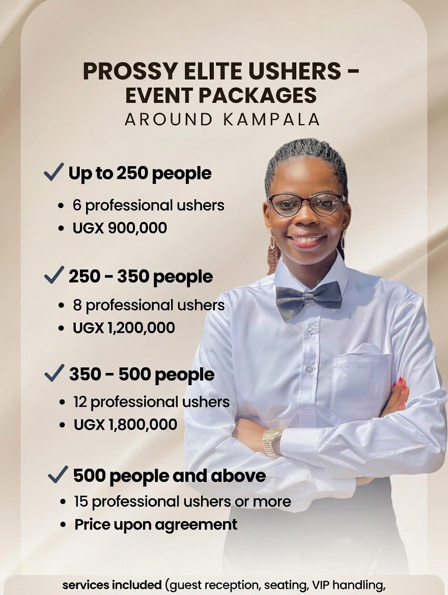 NuwatuhaProssy's tweet photo. REPOST IS ENOUGH‼️‼️‼️‼️‼️‼️‼️‼️‼️‼️.       

Good morning everyone. I humbly want to let you know that I run an ushering service for weddings, parties, conferences, and other events. I would really appreciate your support. If you or anyone you know needs well-trained and presentable ushers, please kindly recommend my business. Your support means a lot to me. Thank you and God bless you @prosyeliteusher
