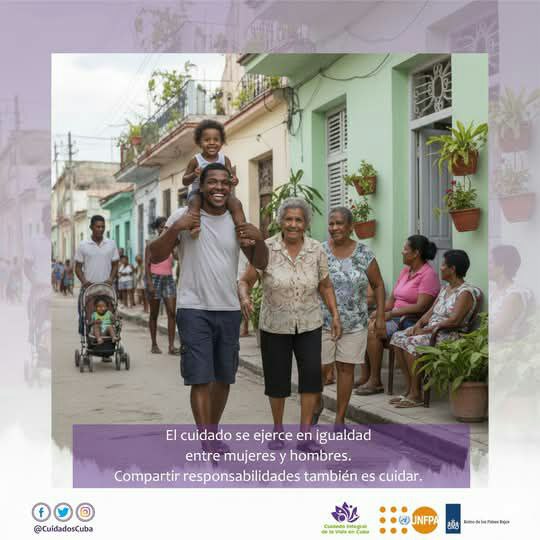 El cuidado se ejerce con igualdad entre mujeres y hombres.
Compartir responsabilidades también es cuidar.
#CuidadosCuba #MtssCuba