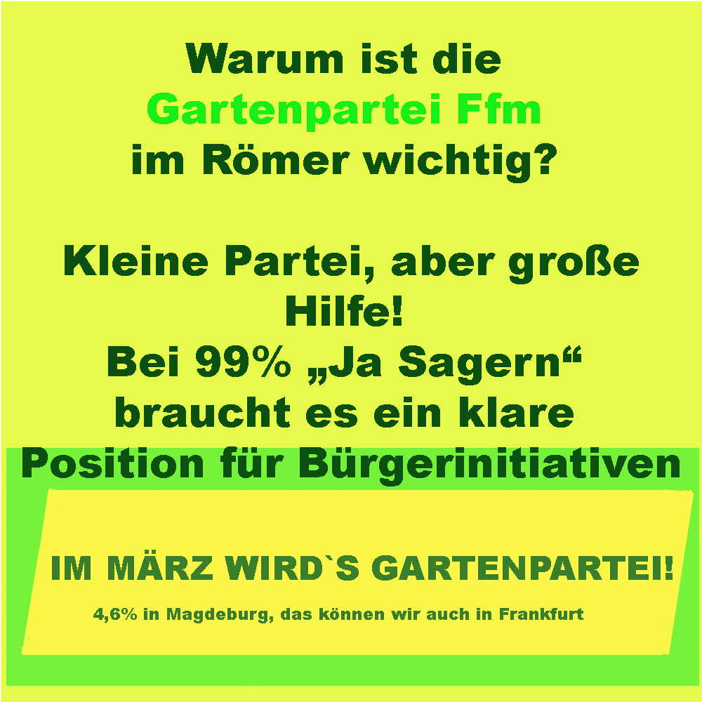 Gartenpartei Frankfurt am Main tweet media