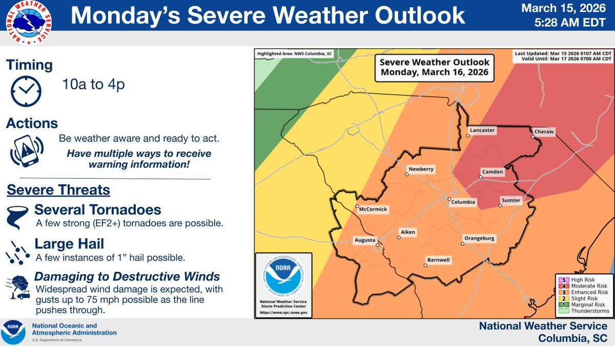 NWS Columbia tweet media
