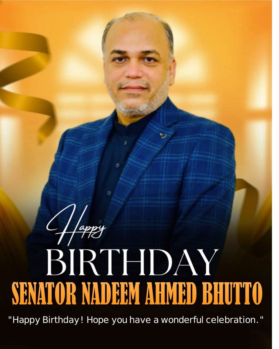 Happy Birthday to the Head of PPP Digital Sindh &amp; Honorable Senator <a href="/Bhuttoiest/">Nadeem Ahmed Bhutto</a>  Sir May this year bring you success, happiness, and good health. Stay blessed! ❤️🎂
#Happiest_Birthday  Many Many Happy returns of the day ,May you have many many More. May you #live_long, healthy