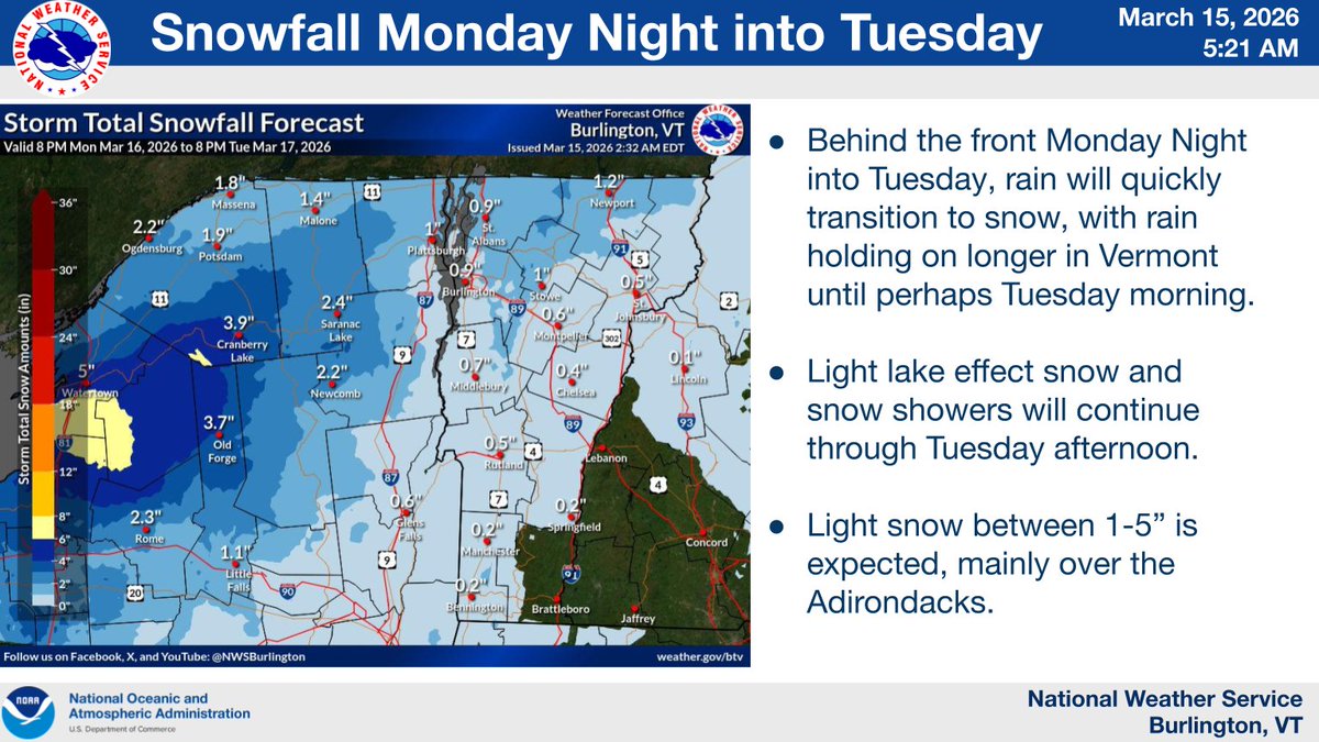 NWS Burlington tweet media