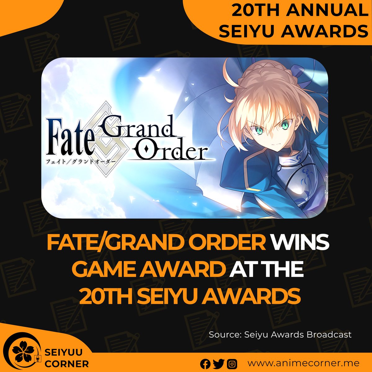 🏆20th Seiyu Awards 💠Game Award - Fate/Grand Order cast