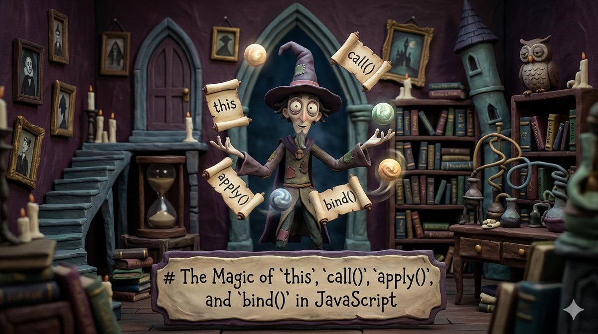 Shivam_Goyal_20's tweet photo. Master the magic of this, call(), apply(), and bind() in JavaScript.
A quick guide to understanding function context like a pro.
Read here: https://t.co/1SwhBJRTwQ
#chaicode #JavaScript #WebDev #JSTips #Hashnode
@nirudhuuu @BlazeisCoding https://t.co/UDW8cuUVnX