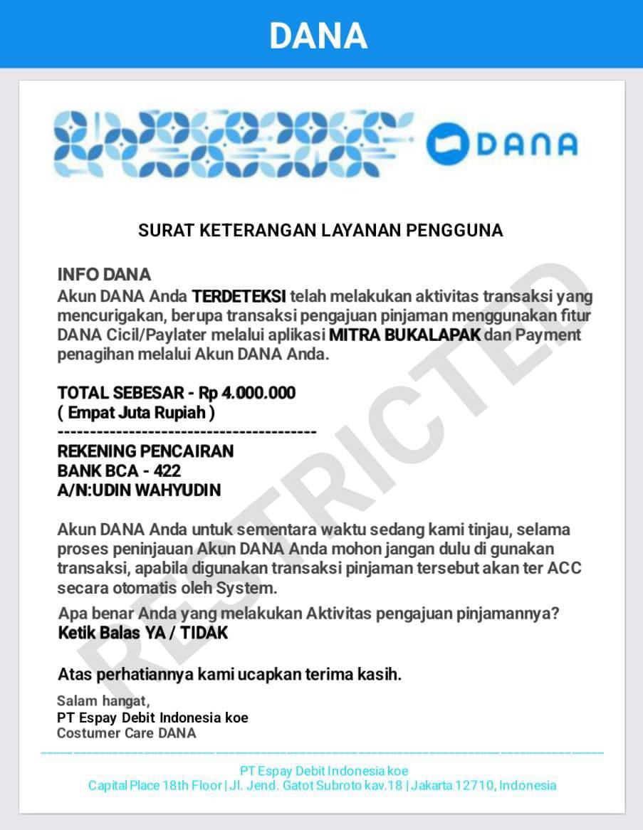 Nichieku's tweet photo. @danawallet apa benar ni dari tim dana https://t.co/dd6J1Y4YRk
