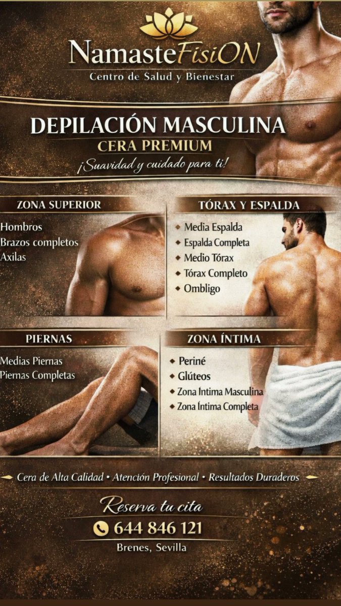 NamastefisiON 
Centro de salud y bienestar 
#masajes #depilacionmasculina #depilacion #terapias #sevilla