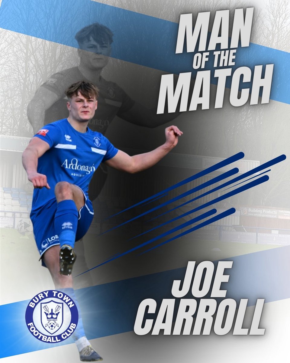 BuryTownFC's tweet photo. Another MOTM performance from our Joe Carroll yesterday! 

💙 #BuryTownFC https://t.co/qvarp4pHuR