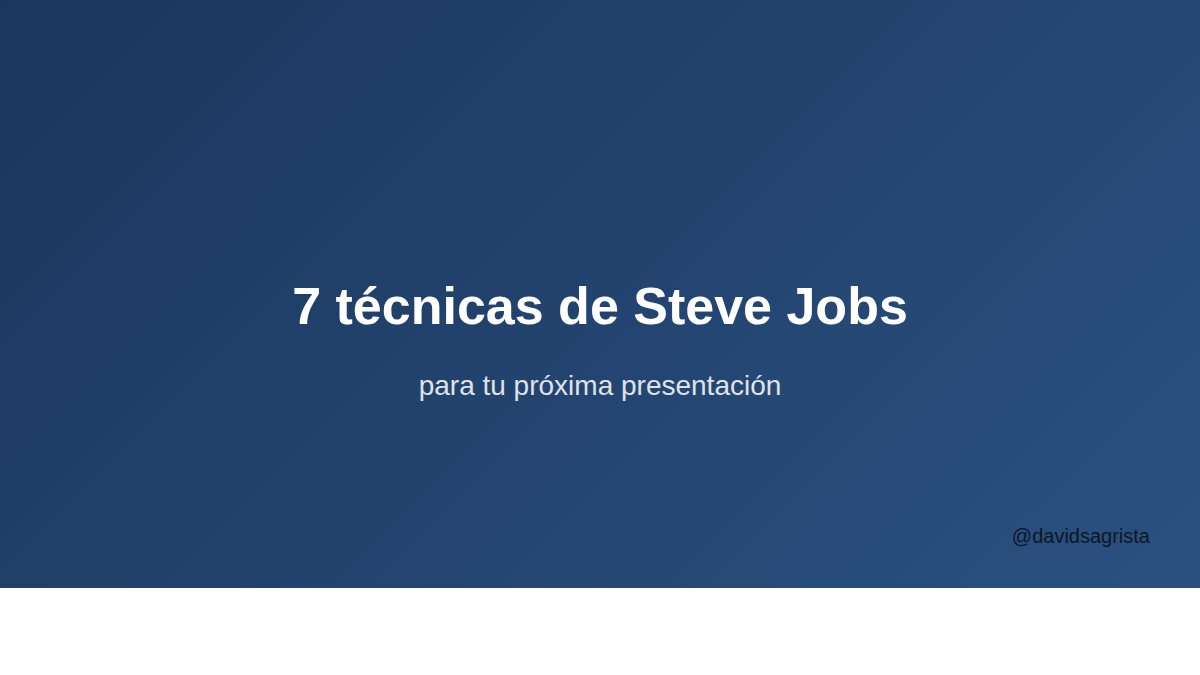 davidsagrista's tweet photo. 🧵 7 técnicas de Steve Jobs que puedes usar en tu próxima presentación: https://t.co/UOL2KEqlYz