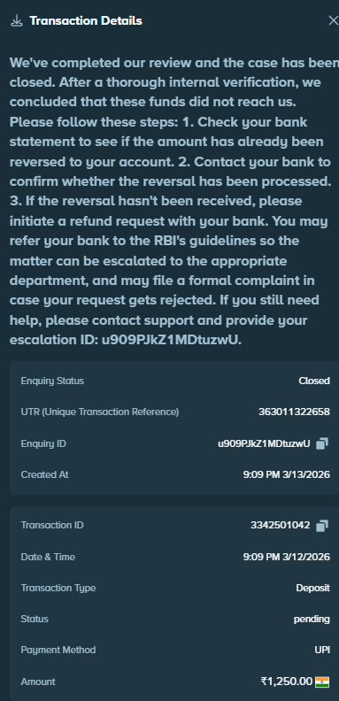 abhinaavsharma's tweet photo. Two INR deposits to Stake were marked as not received, even though bank confirms they went through. It’s frustrating and feels scummy. It’s only ~$60, but if this gets resolved, 
I’ll giveaway $30 to anyone who retweets.
@StakeIND @Stake @StakeEddie @StakeMikey https://t.co/QzMjMaDsA3