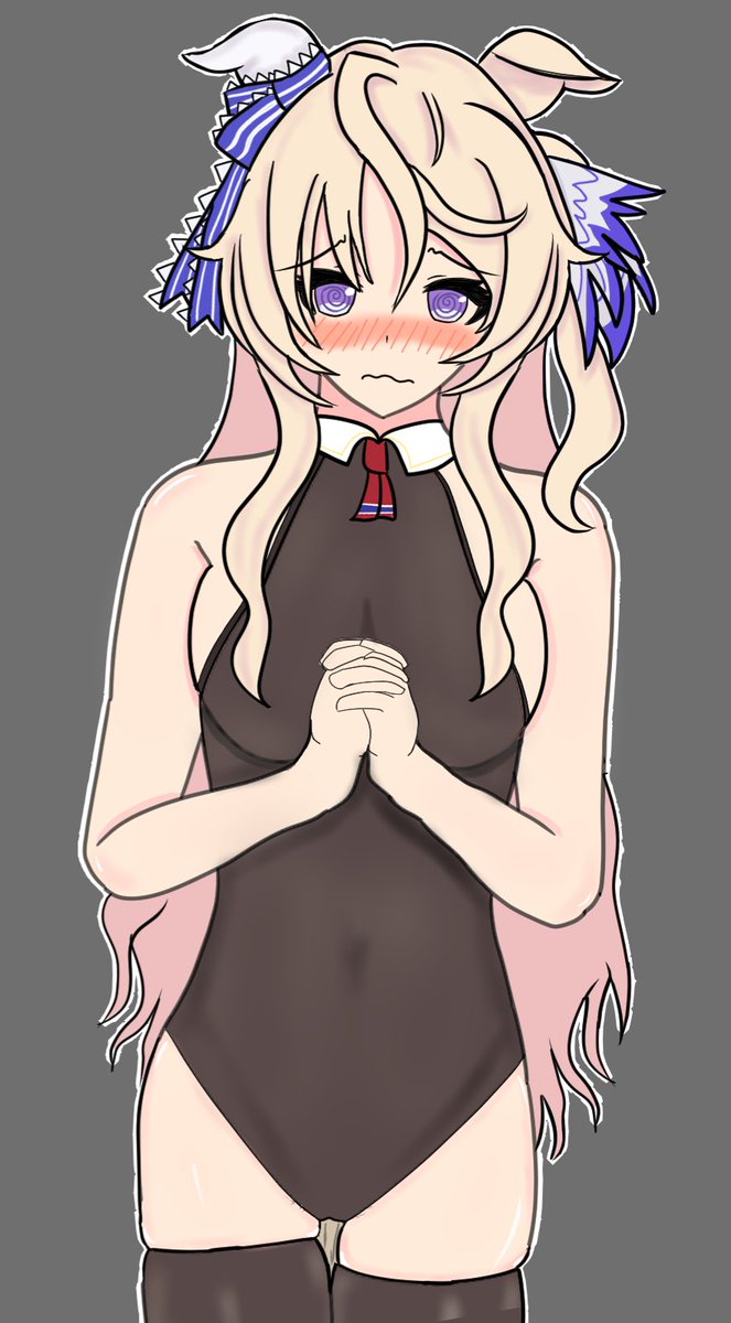 勝負服が突然インナーだけになって恥ずかし困惑してるピサさん
#ヴィクトワールピサ
#ウマ娘